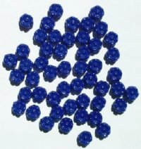 50 7mm Opaque Cobalt Flower Beads
